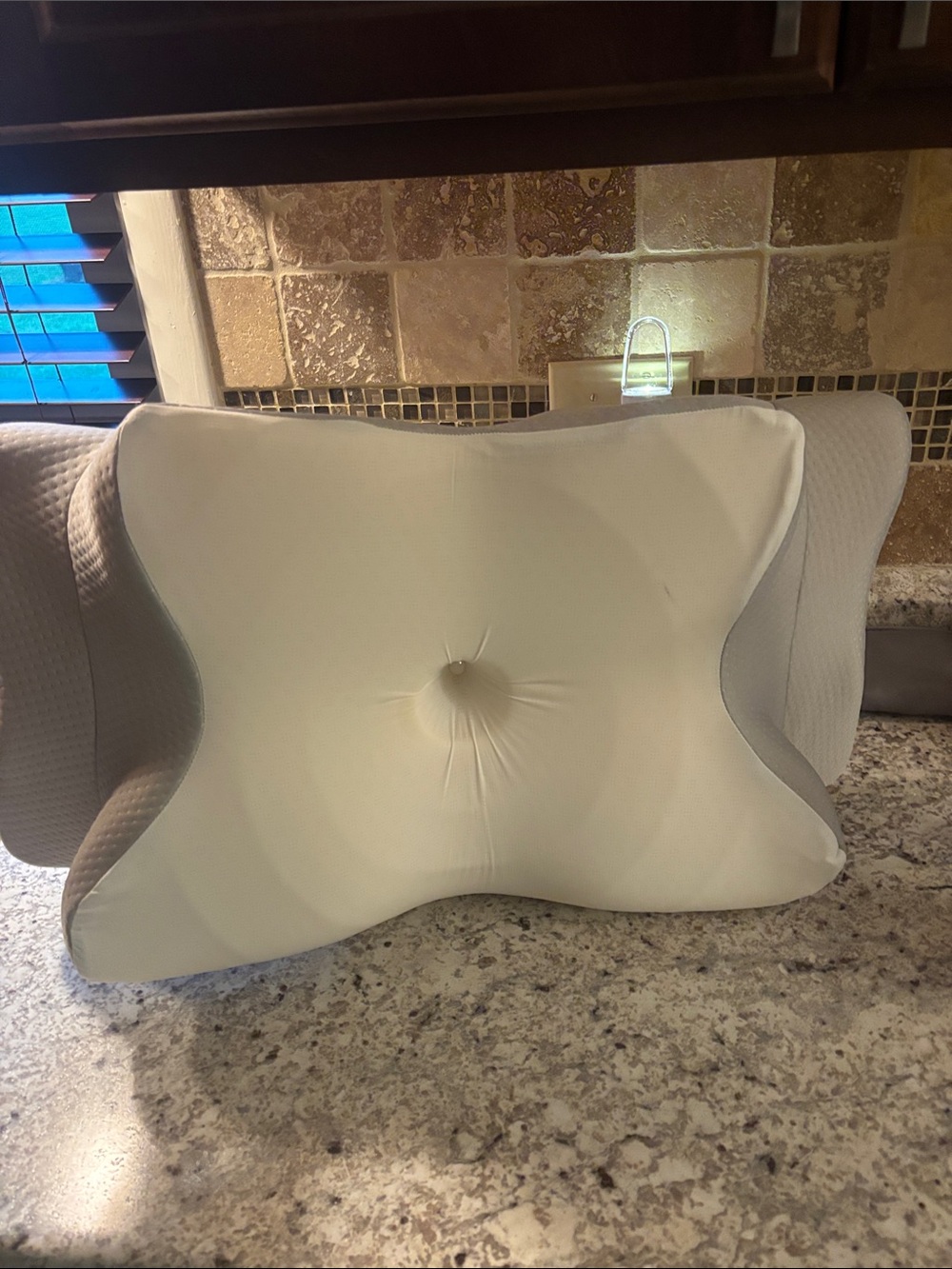 Luxury Contour Sleep Pillow in White and Gray - CozyPlayer Brand